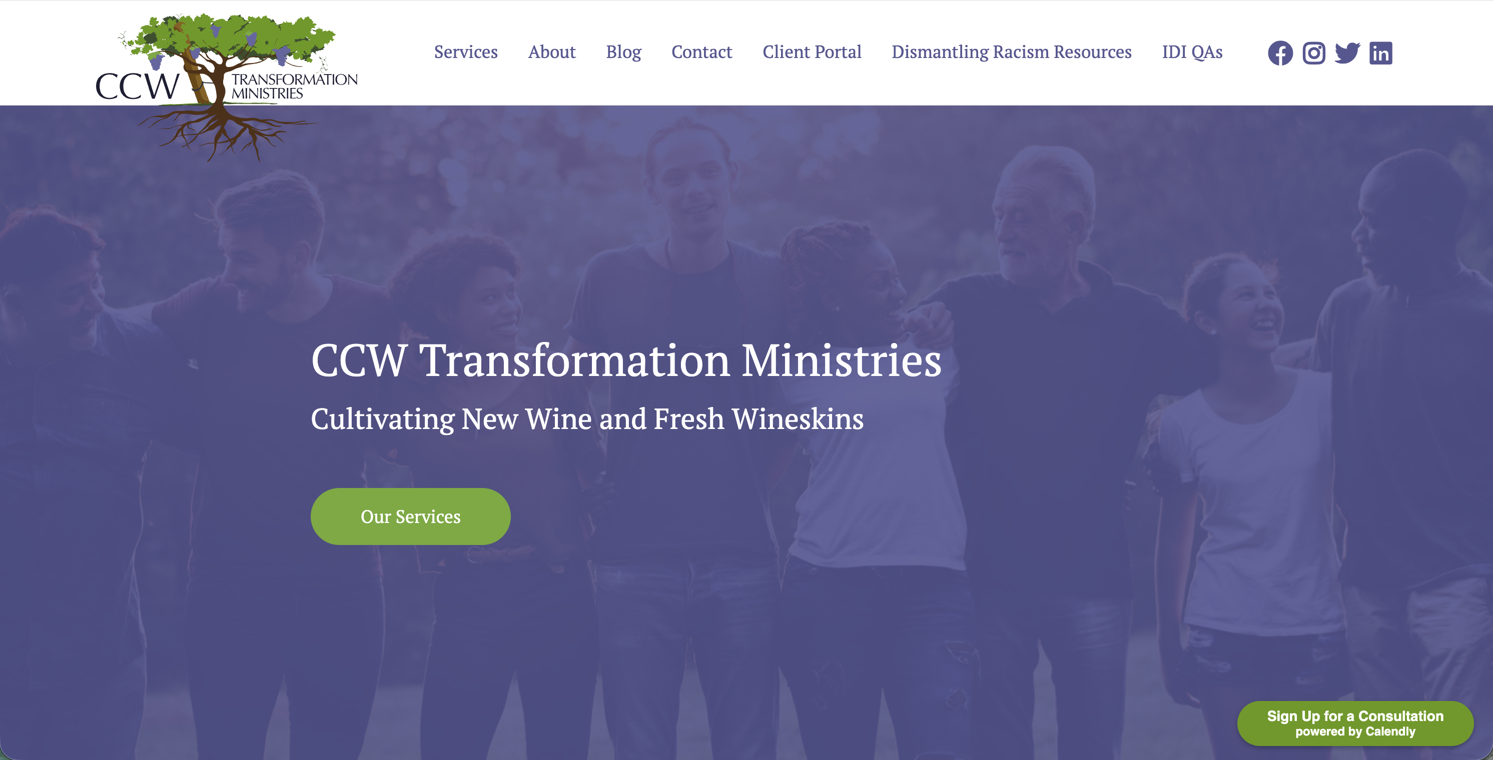 Homepage screenshot of the CCW TM website
